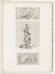 Ornamentpaneel met de ontvoering van Hélène, pl. 24 in Oeuvre