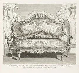 Canapé uitgevoerd voor de graaf van Bielinski in 1735, 4e plaat