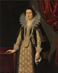 Portret van een vrouw, mogelijk Maria Magdalena van Oostenrijk, vrouw van Cosimo II de