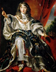 Lodewijk XIV, Koning van Frankrijk 1638-1715 in zijn kroningsgewaden