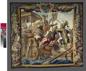 De slag bij Actium uit Het verhaal van Caesar en Cleopatra, William van Leefdael Werkplaats, ca. 1680