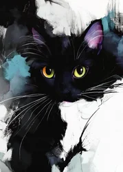 Pastelschilderij van een kat (16)