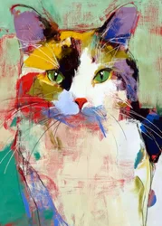 Kleurrijke abstracte kat