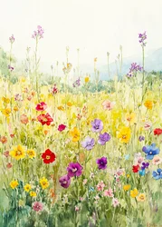 Kleurrijk veld met wilde bloemen