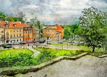 Uitzicht op het historische stadspark