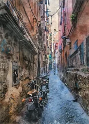 Steegje in een historische Europese stad