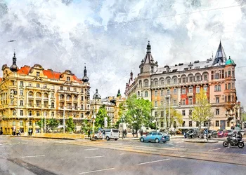 Straat in een historische Europese stad