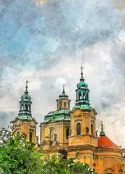 Historische torenspitsen van Praag
