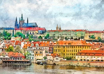 Uitzicht op de Burcht van Praag