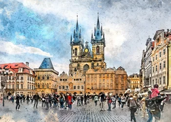 Praag, Tsjechië: aquarellen van de stad (28)