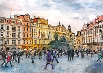 Het Oude Stadsplein in Praag