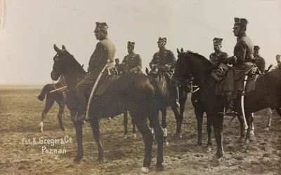 Album "Jack Bosio - Oorlogscampagne 1917-1920": Militaire missie in Polen (Warschau - Posen) maart-april 1919, een paardenbatterij in Posen (Poznan), 03-04/1919