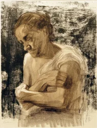 Halffiguur van een Vrouw met Gekruiste Armen