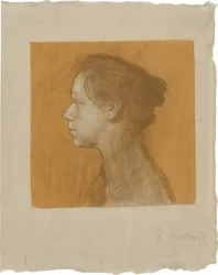 Zelfportret in profiel naar links