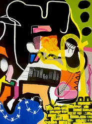Stedelijk abstract stadsgezicht