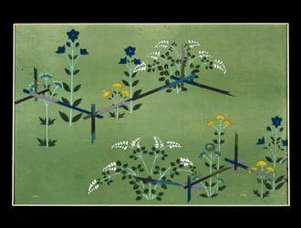 Herfstbloemen, studie voor stof