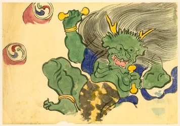 Bloemen van honderd werelden (Momoyogusa): God van de donder (Raijin)