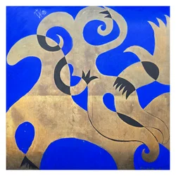 Dynamic Gold Blauwe vormen