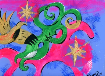 Levendige abstracte gouden vormen