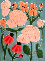 Kleurrijke abstracte tuin