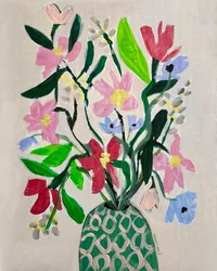 Kleurrijke bloemen in een vaas