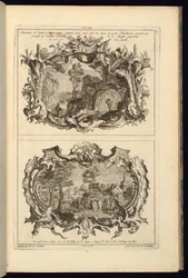 Print, Ontwerp voor twee cartouches, 1745