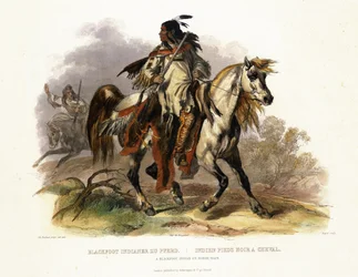 Een Blackfoot-indiaan te paard, plaat 19 uit deel 1 van 