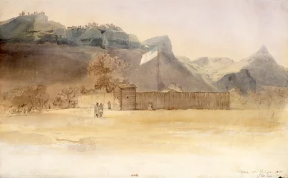 Fort McKenzie aan de monding van de rivier de Marias