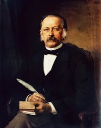 Portret van Heinrich Theodor Fontane, Duitse dichter en schrijver