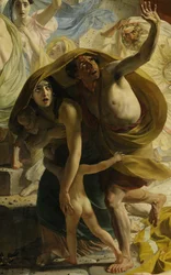 Detail van De laatste dag van Pompeï (door Karl Brjoellov, 1833, Russisch Museum)