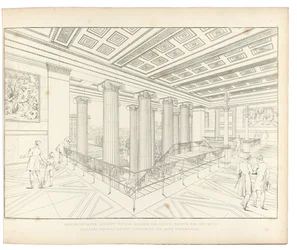 Altes Museum Berlijn: zicht op het trappenhuis, 1852