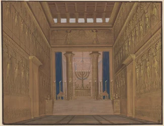 Athalia. Opera van Johann Nepomuk von Poissl. Ontwerp voor het 2e decor. Interieur van de Tempel in Jeruzalem