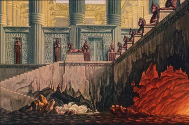 Ontwerp voor een productie van Mozarts opera Die Zauberflöte, 1816