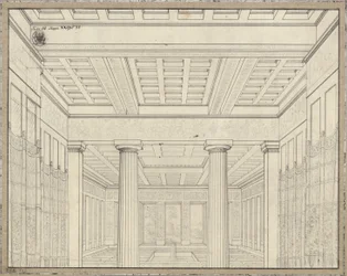 Dido. Opera van Bernhard Klein. Ontwerp voor de 3e decoratie. Vertrek in het paleis