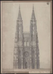 Straatsburg. Kathedraal. Ontwerp voor de voltooiing van de westgevel