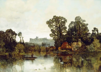 De rivier de Theems met uitzicht op Windsor Castle