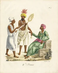 Indiase mannen in traditionele kleding (print)