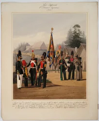 Soldaten van de 2e Garde Infanteriedivisie van de Russische Keizerlijke Garde