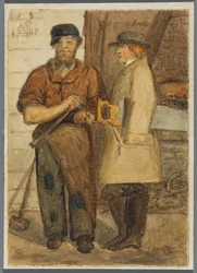Twee steenwerkers, 1864
