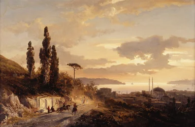 Een uitzicht op Constantinopel en de Bosporus vanaf de Aziatische kant, 1864