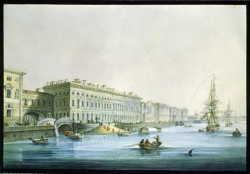 Uitzicht op de paleiskade in Sint-Petersburg