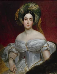 Portret van barones Aurora Charlotta Demidova, geboren Stjernvall, 1808-1902, 1837