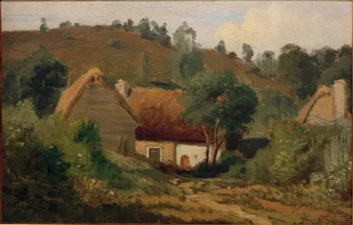 Franse landschap met huizen