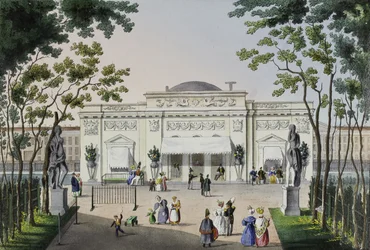 Café in de Zomertuin in Sint-Petersburg, eerste helft van de 19e eeuw