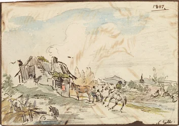 Landelijke idylle, boerderij met paarden