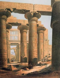 Binnenaanzicht van de hal van Karnak