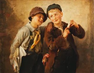 Twee jongens met mondharmonica