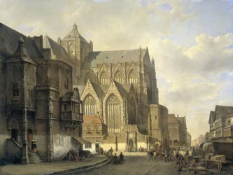 Gezicht in een stad