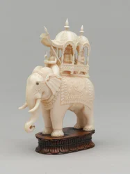 Zwarte koning, schaakstuk, India, circa 1820
