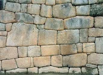 Detail van steenwerk van de Inca-nederzetting